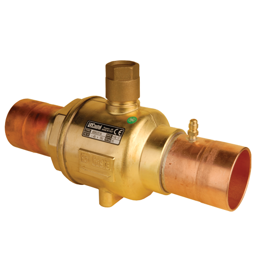 Шаровый вентиль со впаянным сервисным вентилем Шредера Castel  6571 (6591) / 29A