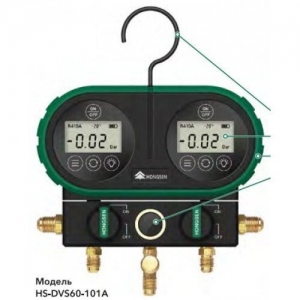 Манометрический цифровий колектор HONGSEN HS-DVS60-101A-60 ''(R134a, 1234yf, 404A, 410A, 600A і ін.)