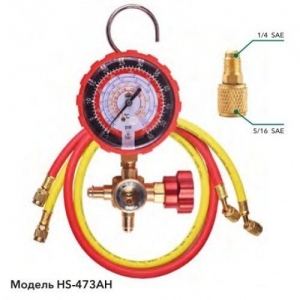 Манометрический колектор (HP) HONGSEN HS-473AH-60 ''комплект (R410, 22, 134a, 407с, корпус - латунь)